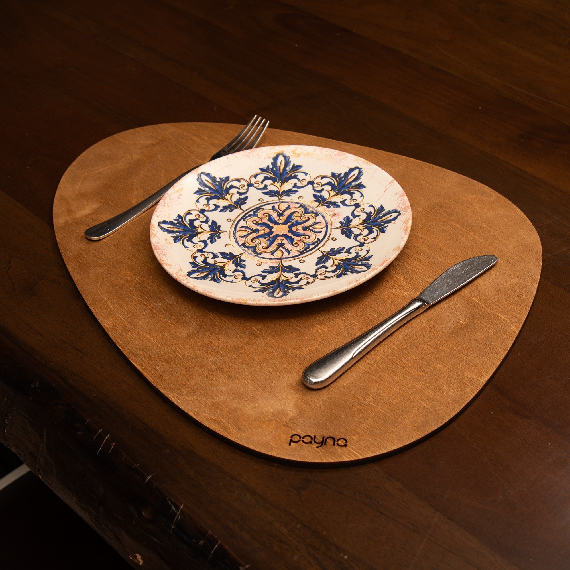 Conjunto de Bases de Pratos de madeira (4 peças)-Pear-Noz