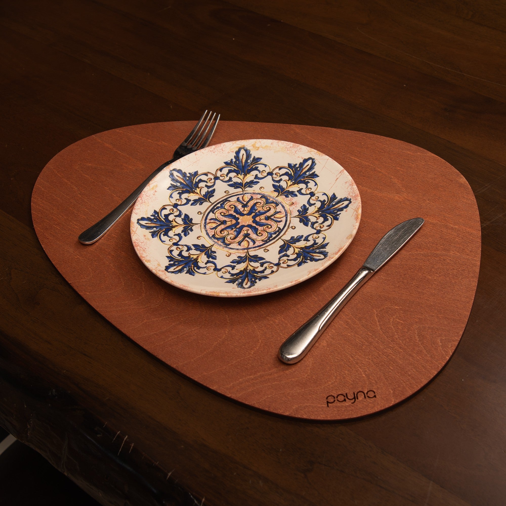 Conjunto de Bases de Pratos de madeira (4 peças)-Pear-Rosa