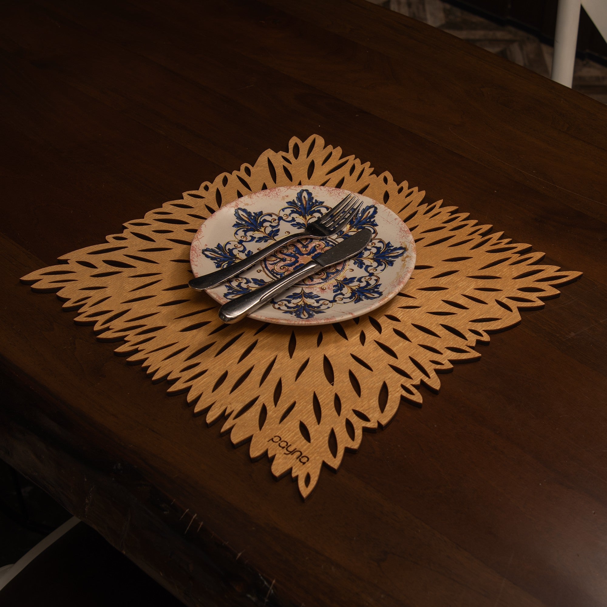 Conjunto de Bases de Pratos de madeira (4 peças)-Pointy-Mel