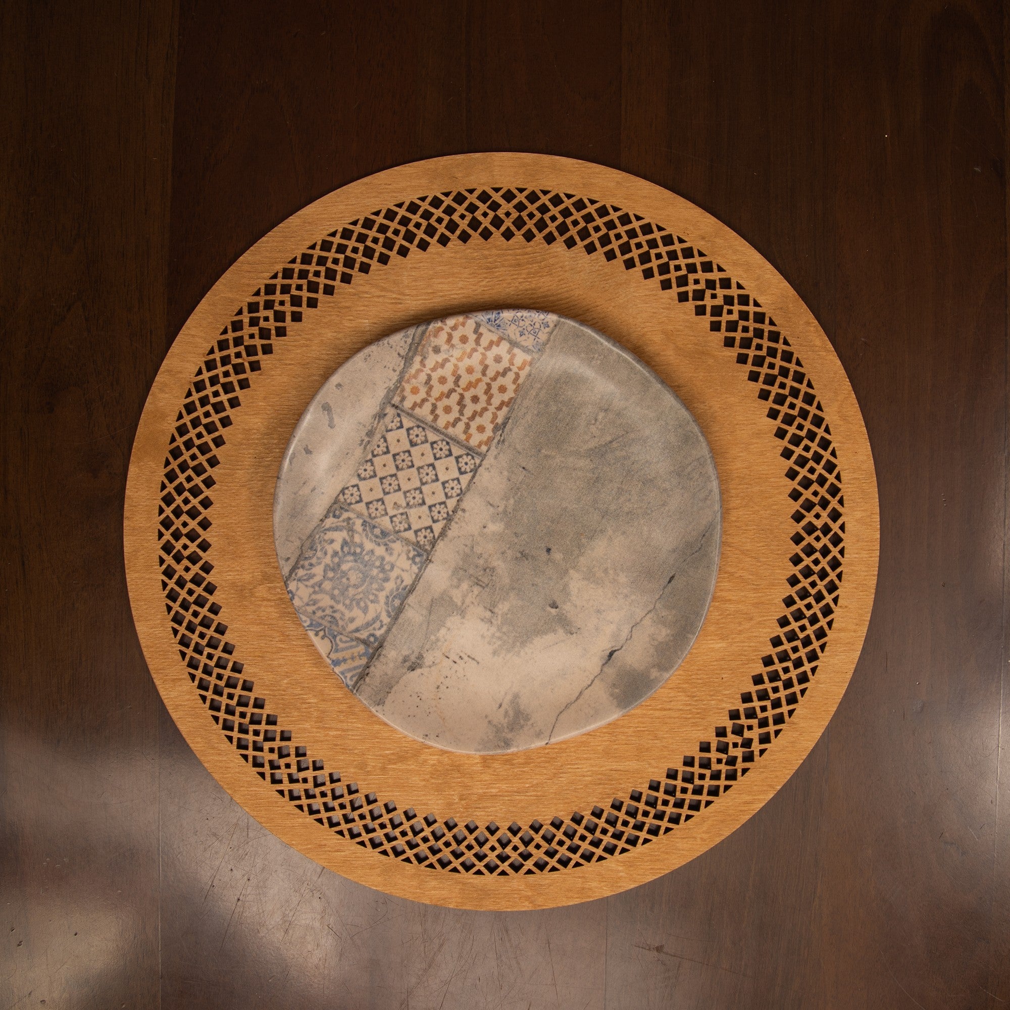Conjunto de Bases de Pratos de madeira (4 peças)-Seljuk-Mel