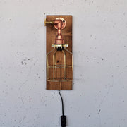 Candeeiro de Parede – 40 x 14 x 16 cm – Madeira e Ouro Rosa – Madeira Maciça