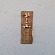 Candeeiro de Parede – 40 x 14 x 16 cm – Madeira e Ouro Rosa – Madeira