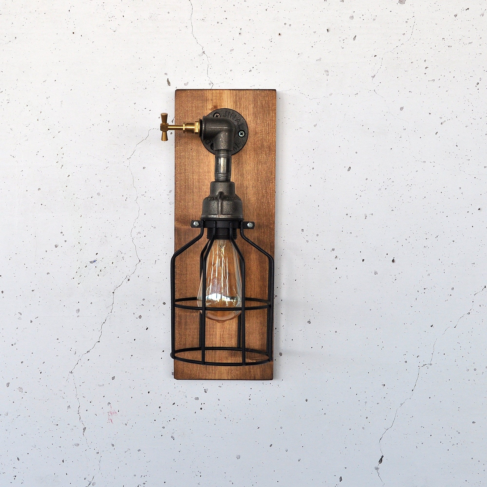 Candeeiro de Parede – 40 x 14 x 16 cm – Madeira – Madeira maciça