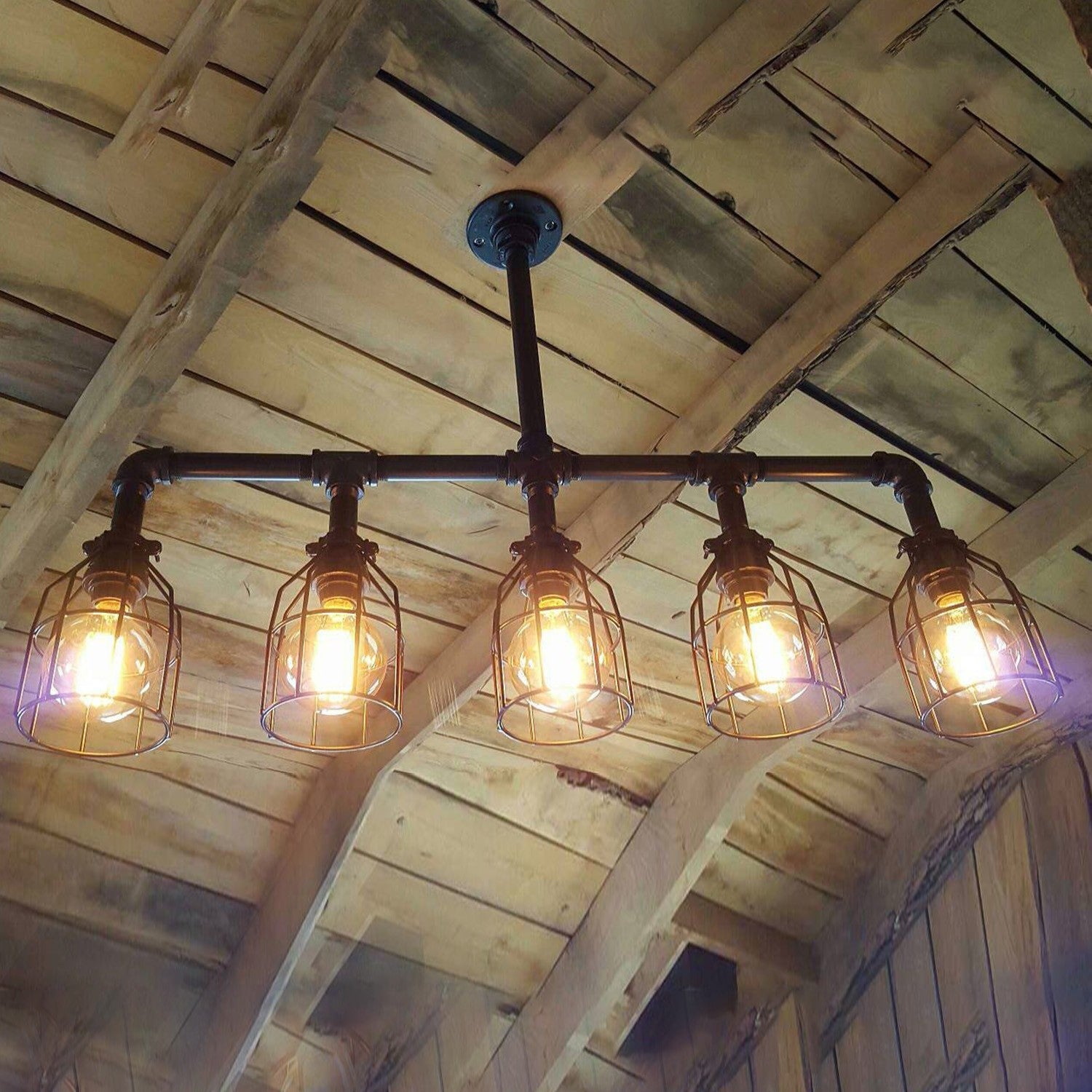 Candeeiro de Teto – 88 x 67 x 17 cm – Preto – Ferro