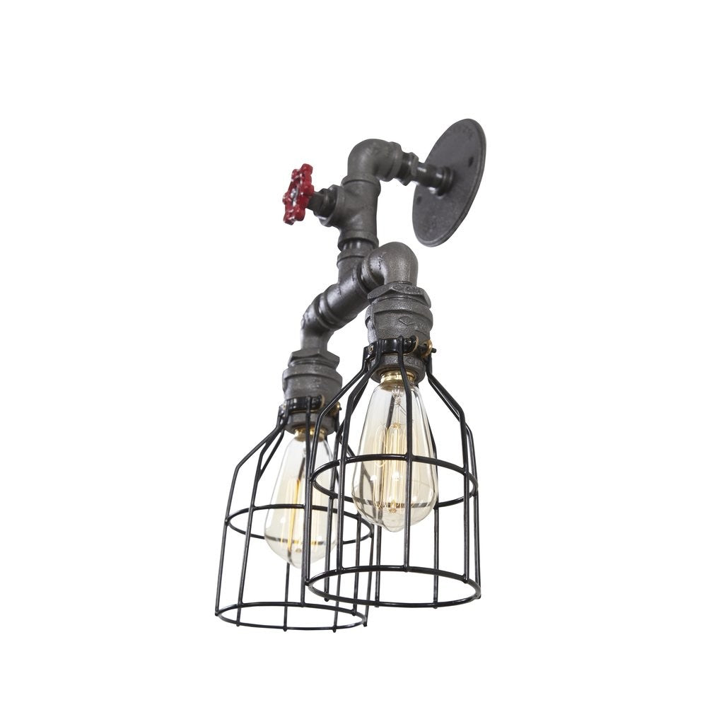 Candeeiro de Teto – 32 x 40 x 25 cm – Prateado e Preto – Ferro