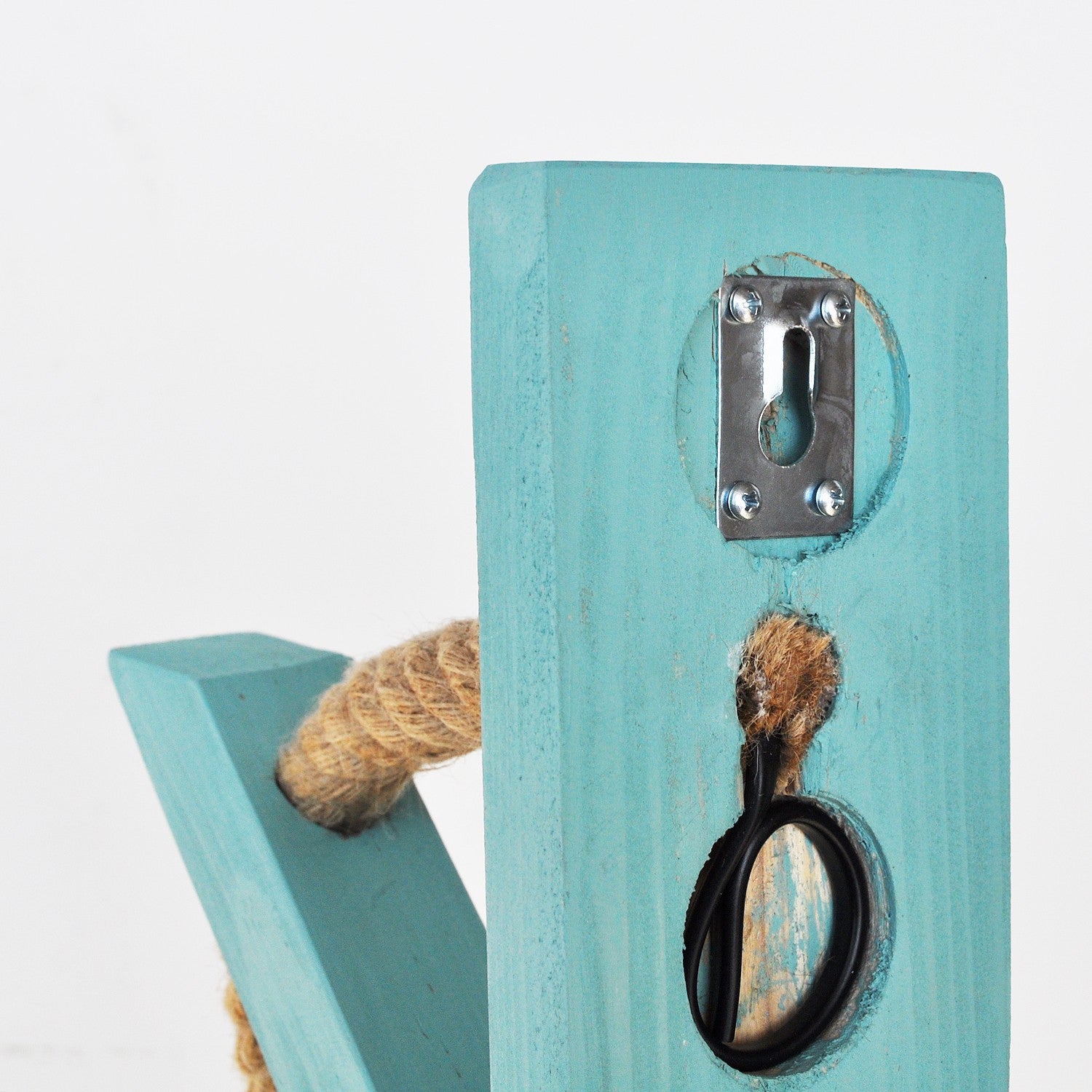Candeeiro de Mesa – 45 x 20 x 15 cm – Preto e Azul – Ferro