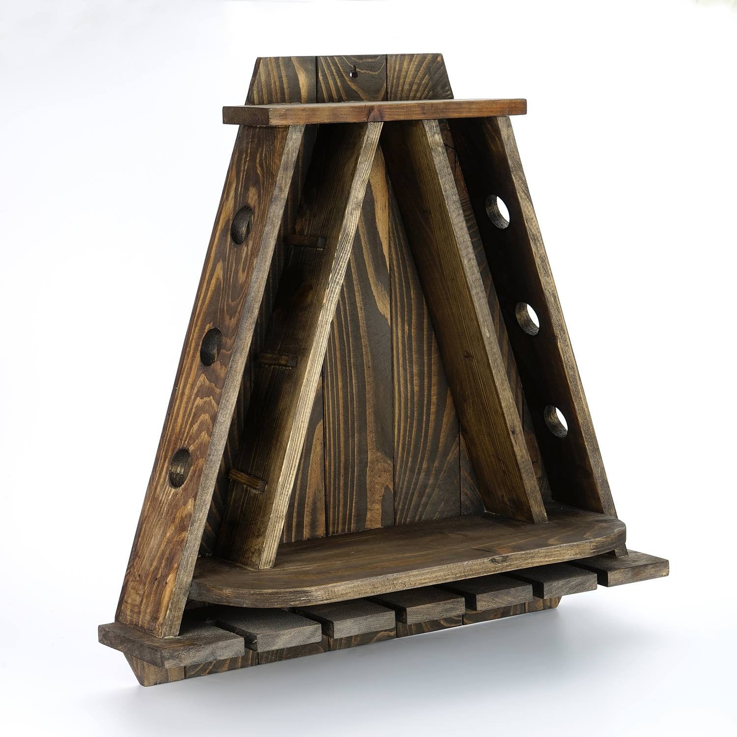 Prateleira de cozinha – 57 cm x 58 cm x 18 cm – Carvalho escuro – Madeira de abeto