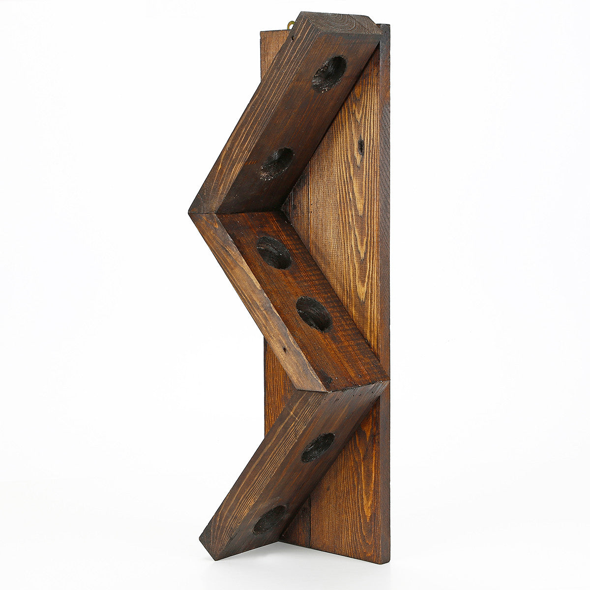 Garrafeira de madeira – 60 cm x 33 cm x 12 cm – cor de nogueira – 100% madeira de abeto