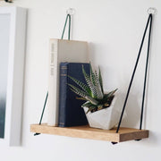 Prateleira de parede feita à mão, cor nogueira, 40 x 50 x 13 cm | 100% madeira de abeto, montada, design rústico e escandinavo | Inclui corda de 120 cm para fácil montagem