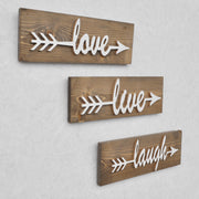 Acessório de parede decorativo feito à mão em abeto (3 peças), cor nogueira, 40 x 14 x 1,2 cm | 100% madeira de abeto, para montagem na parede, design charmoso e bem-humorado