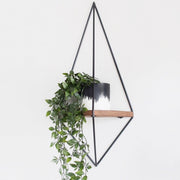 Prateleira de parede decorativa moderna de madeira, 60 cm x 23 cm x 15 cm | 100% madeira de abeto e estrutura de metal, nogueira e preto | Design rústico industrial elegante