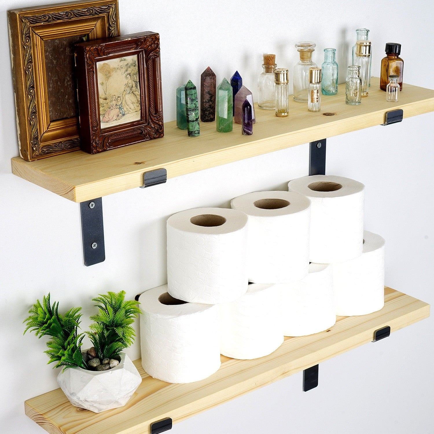 Prateleira de parede de madeira decorativa-LAM001-Nogueira
Preta