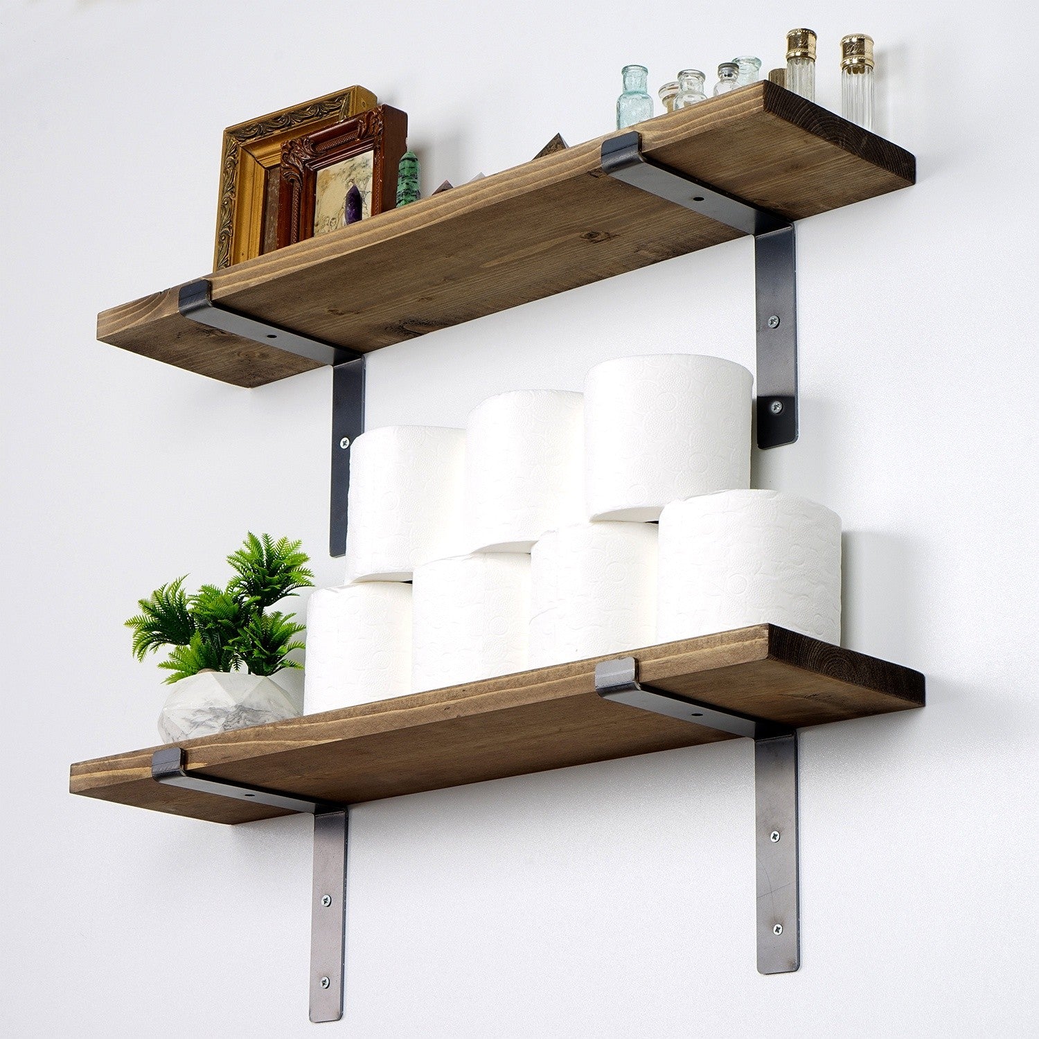 Prateleira de parede de madeira decorativa-LAM004-Nogueira
Preta