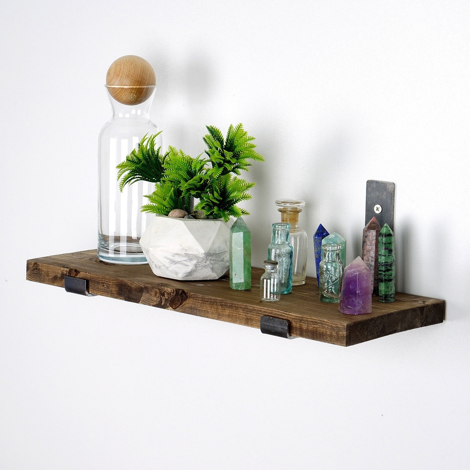 Prateleira de parede de madeira decorativa-LAM007-Nogueira
Preta