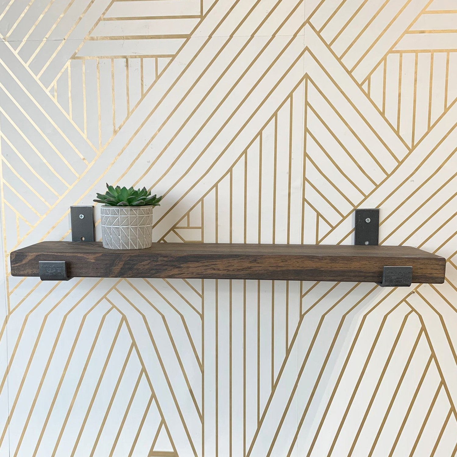 Prateleira de parede de madeira decorativa-LAM007-Nogueira
Preta