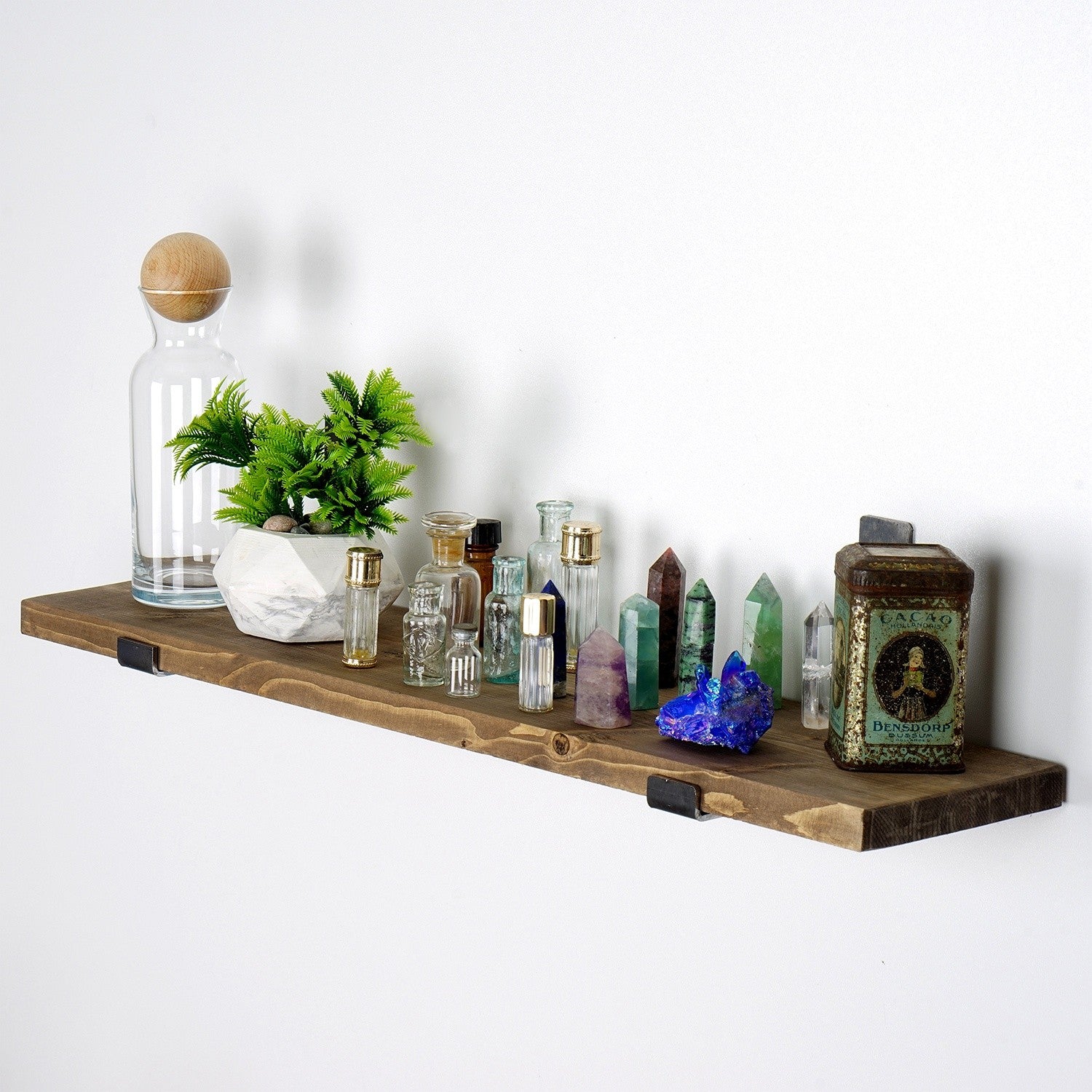 Prateleira de parede de madeira decorativa-LAM010-Nogueira
Preta