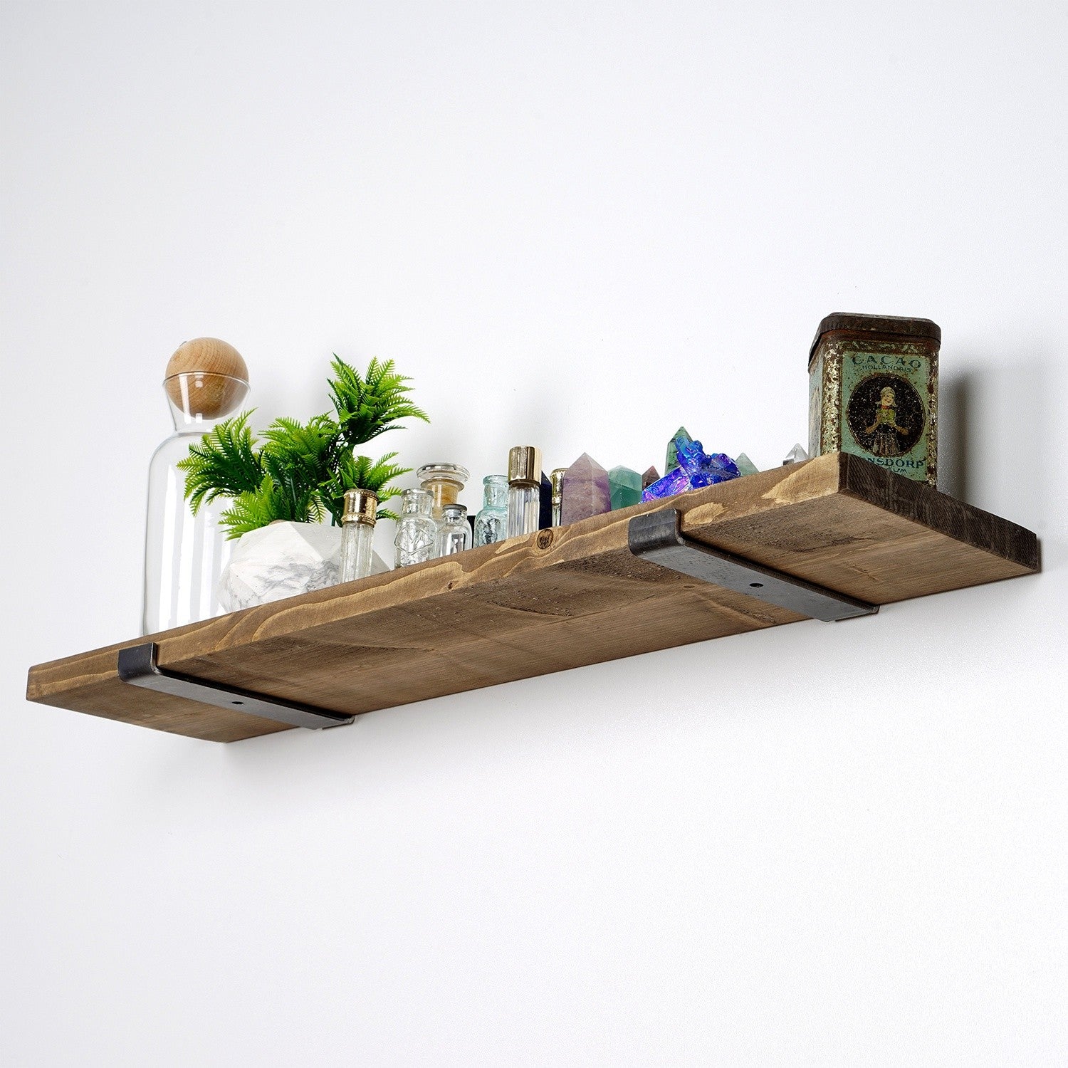 Prateleira de parede de madeira decorativa-LAM010-Nogueira
Preta