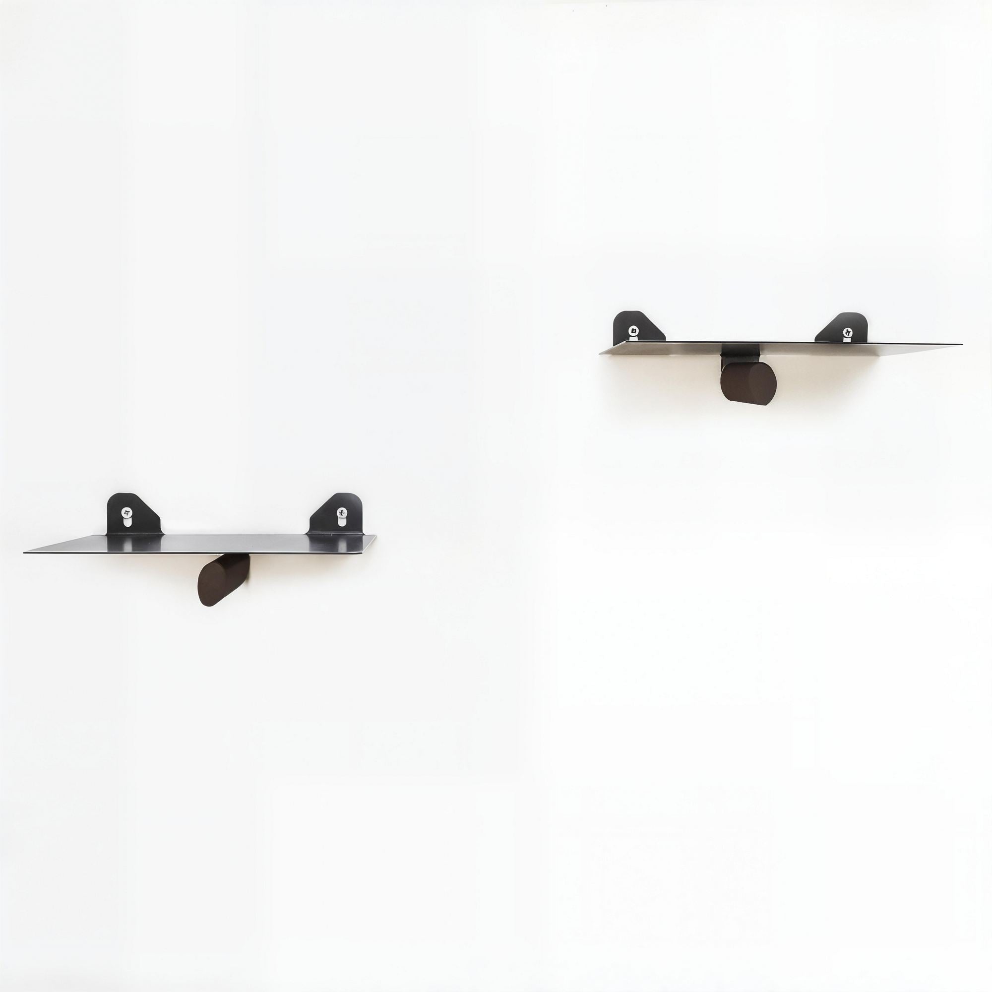 Prateleira de parede decorativa de metal estilo boêmio (2 peças), marrom e preto, 21 x 6 x 15 cm | 100% metal, montável na parede, capacidade de 5 kg | Decoração elegante e funcional para casa