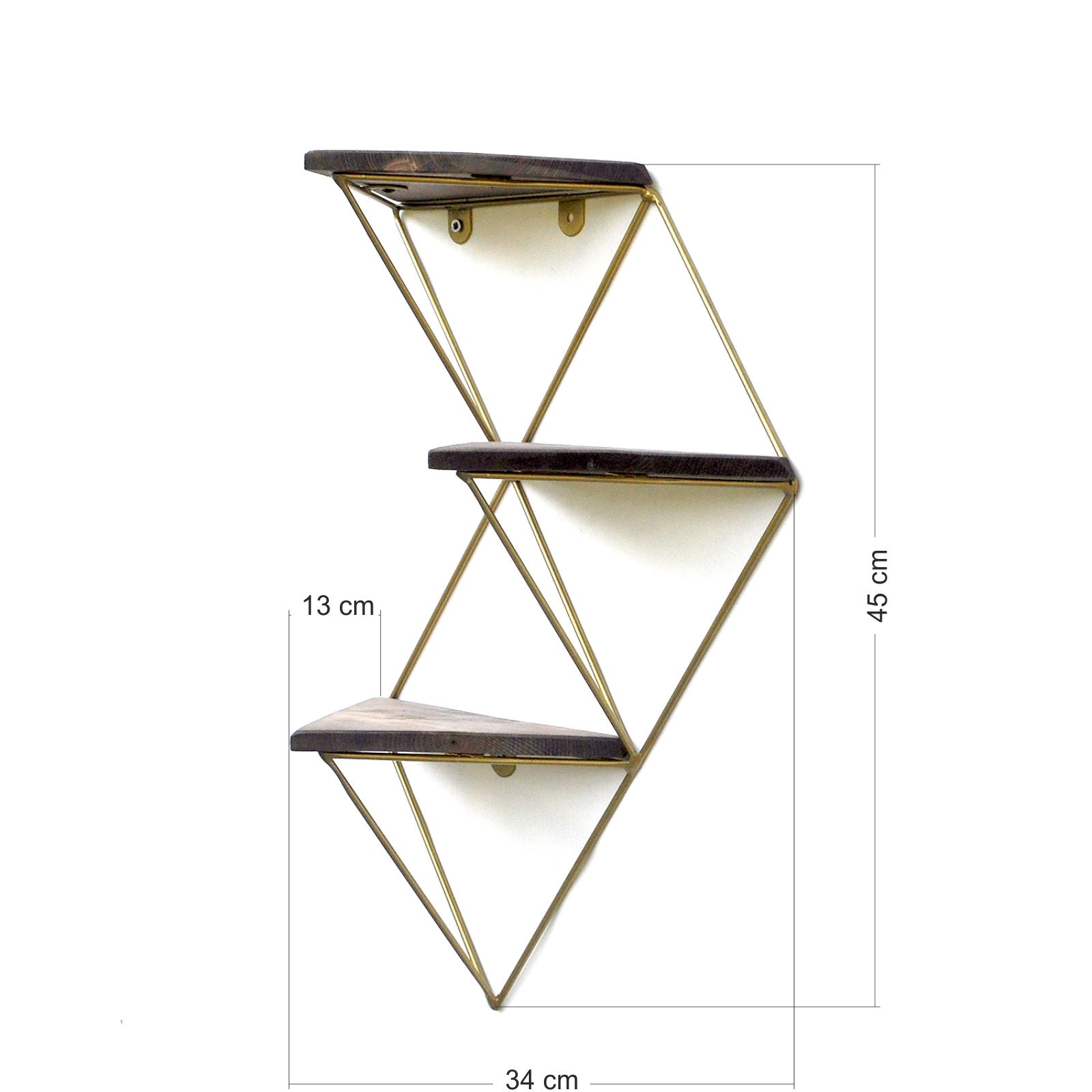 Prateleira de parede de madeira decorativa-WR076-Nogueira
Ouro