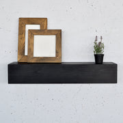 Prateleira de parede de madeira decorativa-Raf286-Preto