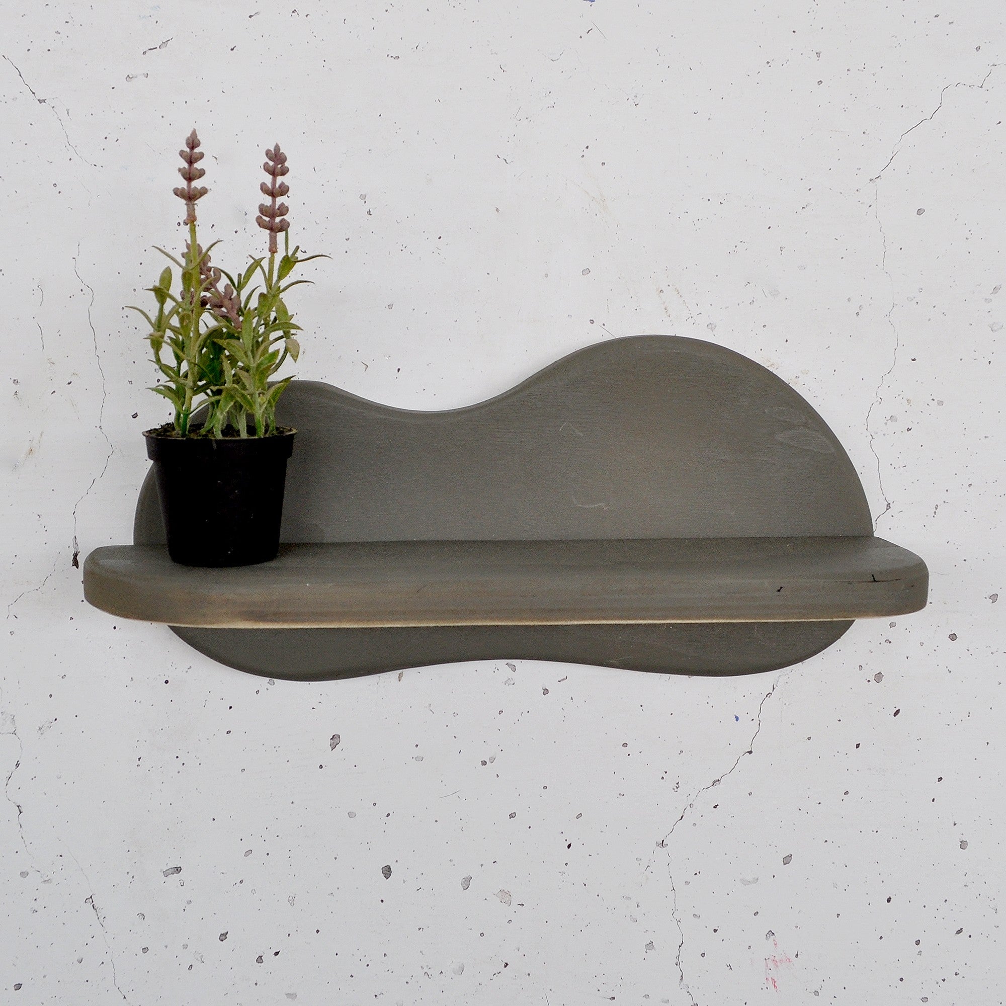 Prateleira de parede de madeira decorativa-Meh222-Cinza