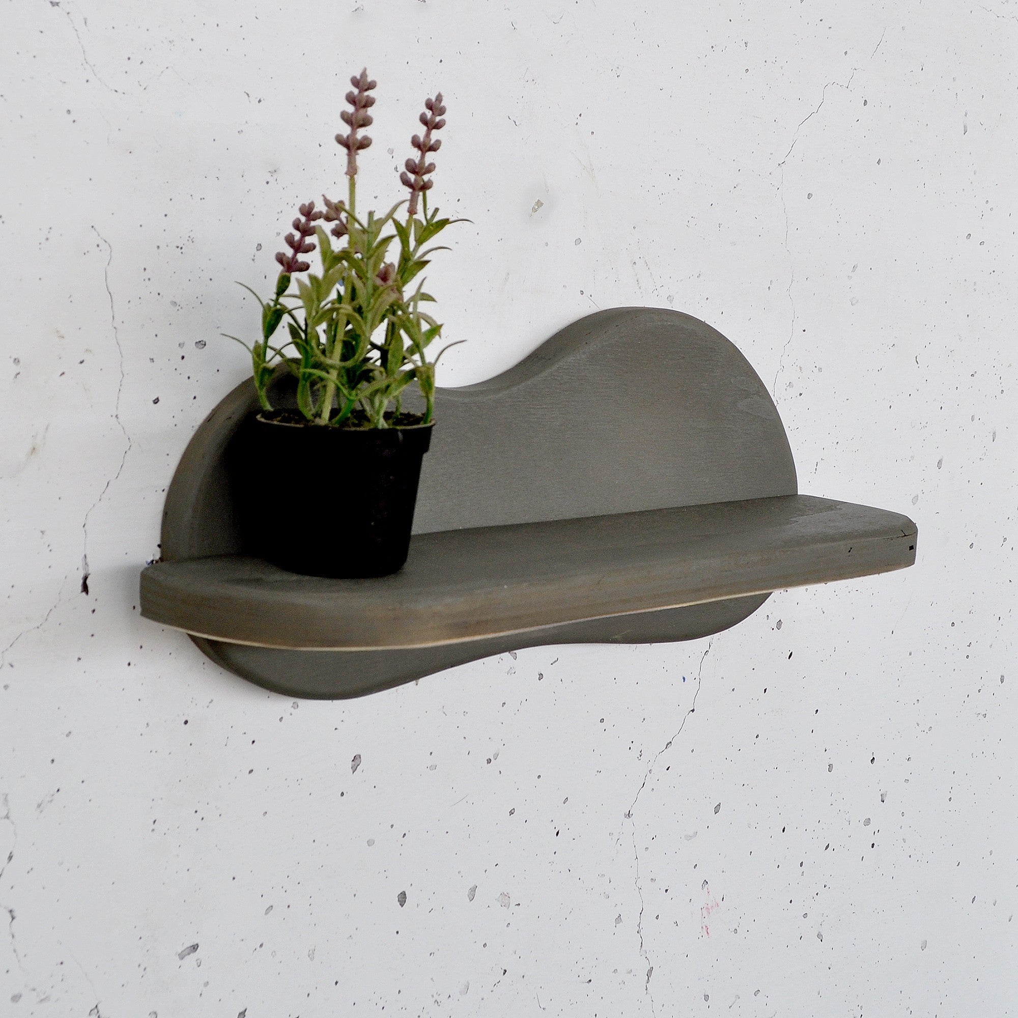 Prateleira de parede de madeira decorativa-Meh222-Cinza