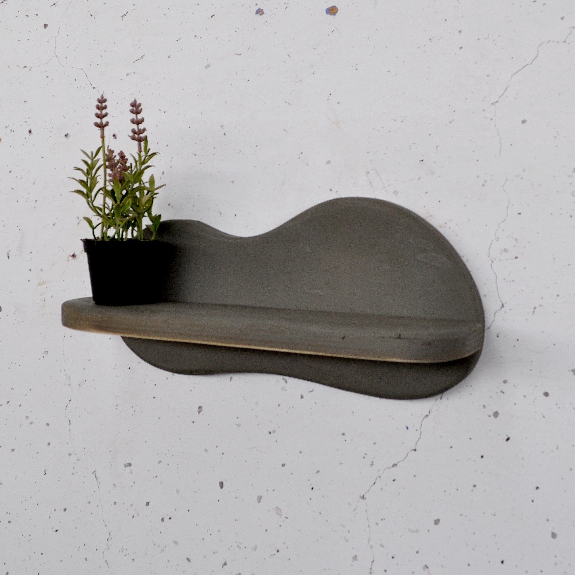 Prateleira de parede de madeira decorativa-Meh222-Cinza