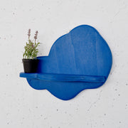 Prateleira de parede de madeira decorativa-Meh223-Azul