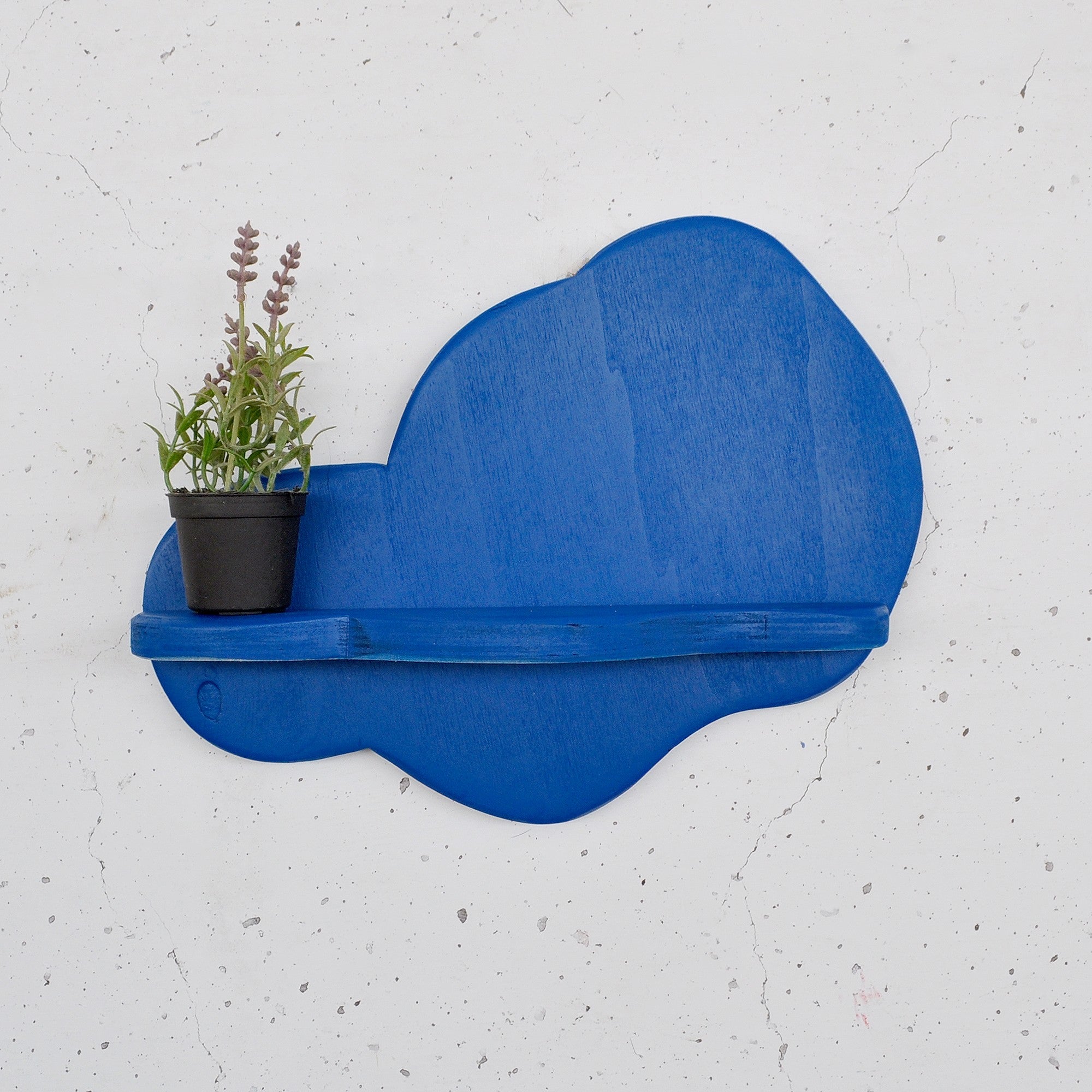 Prateleira de parede de madeira decorativa-Meh223-Azul
