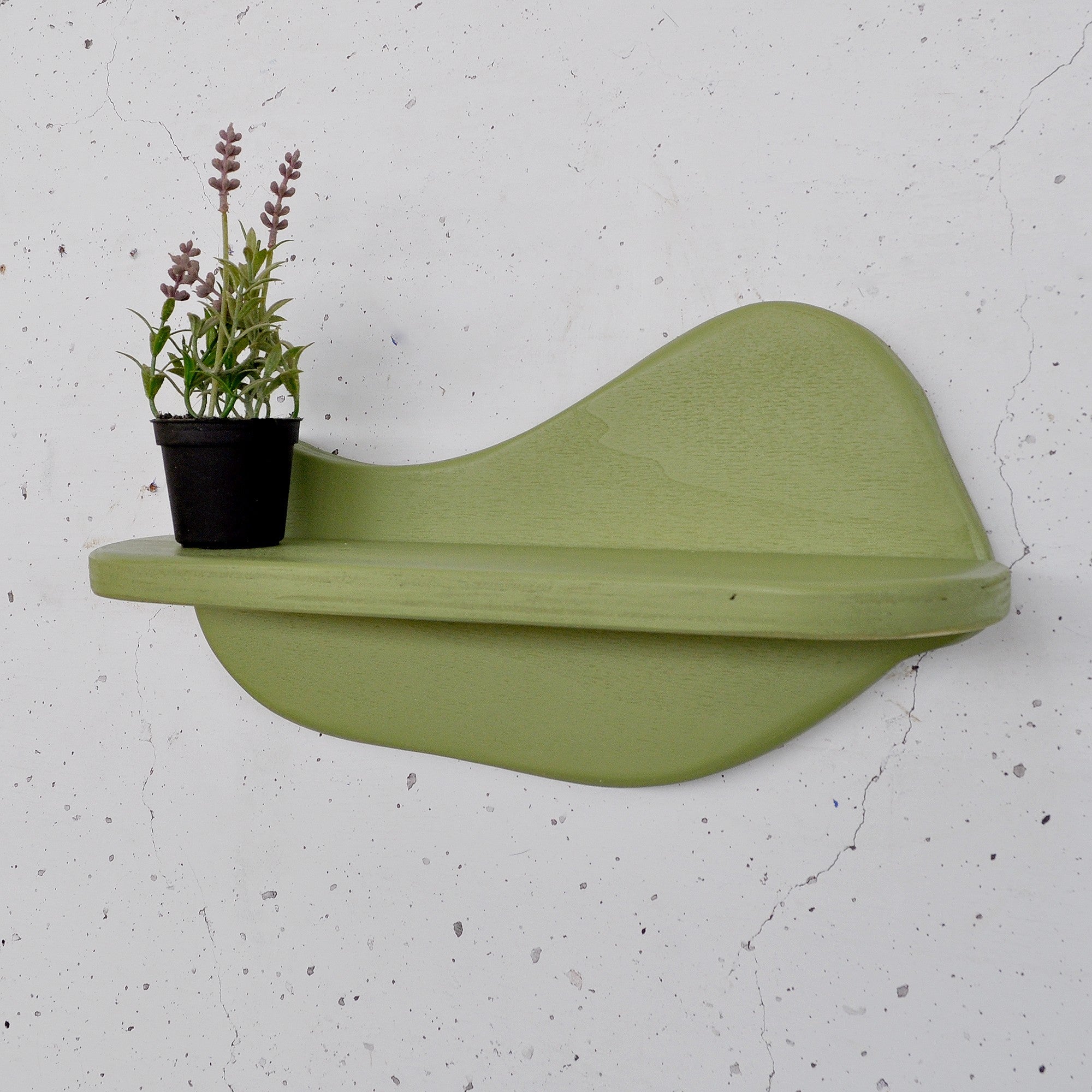 Prateleira de parede de madeira decorativa-Meh224-Verde claro