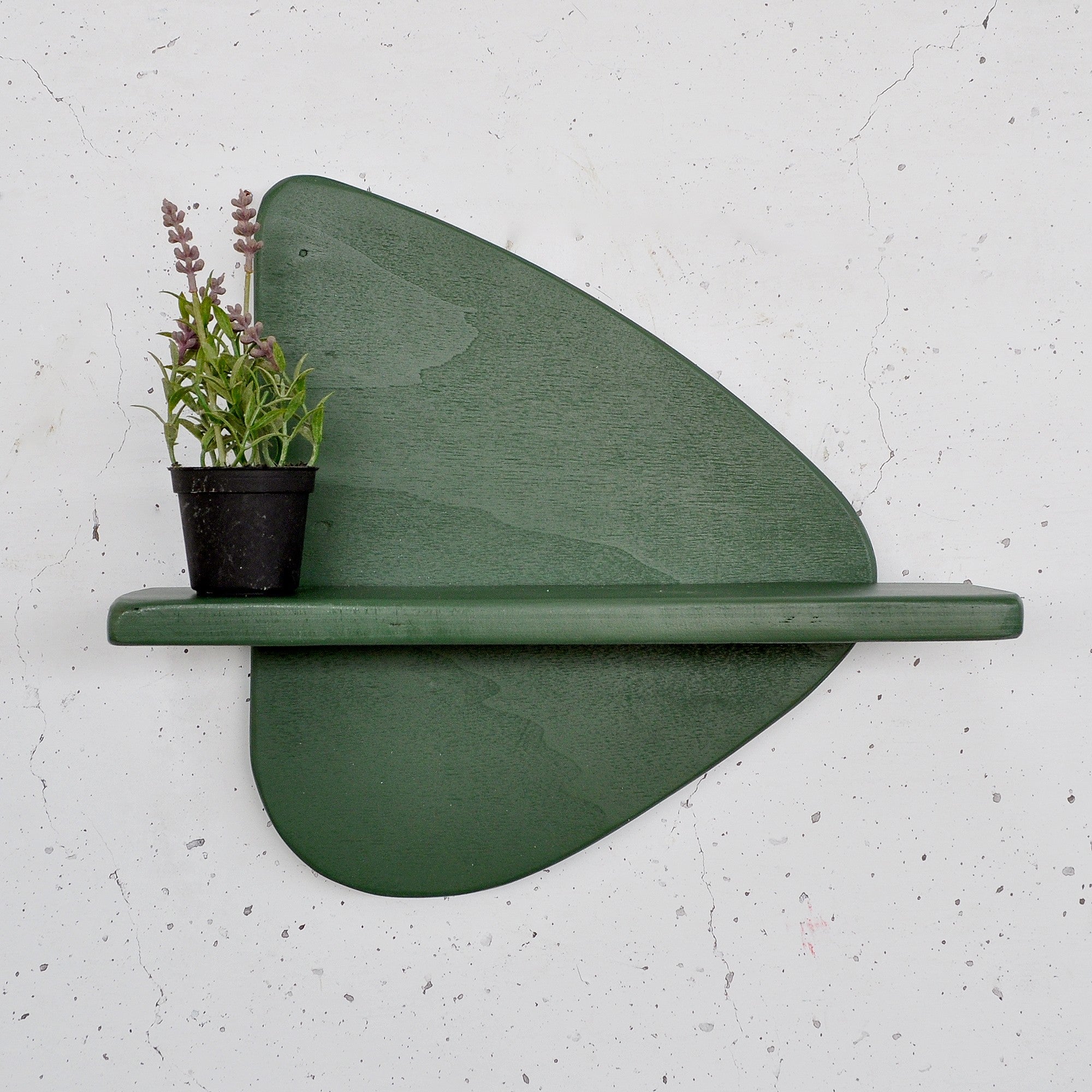 Prateleira de parede de madeira decorativa-Meh227-Verde escuro
