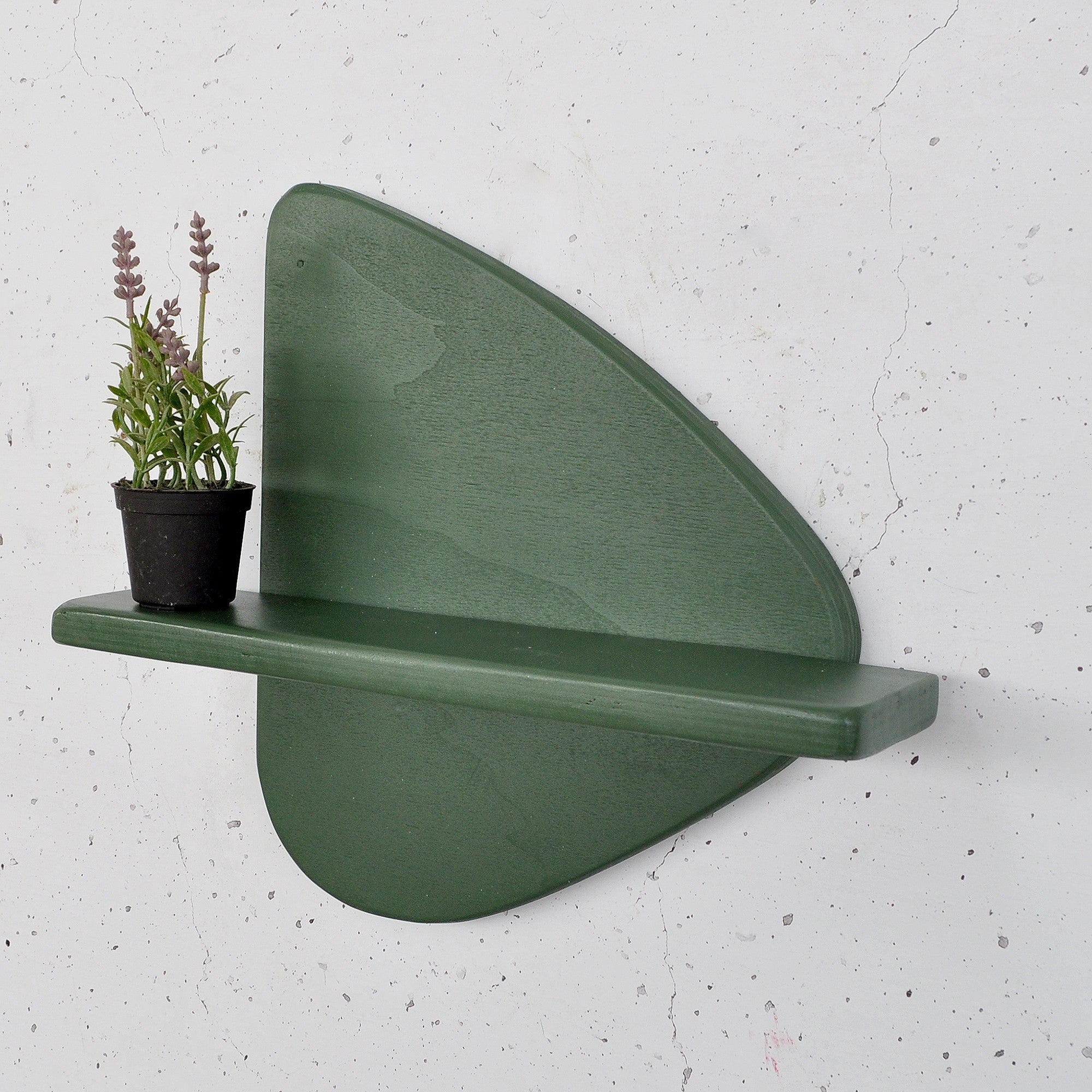 Prateleira de parede de madeira decorativa-Meh227-Verde escuro