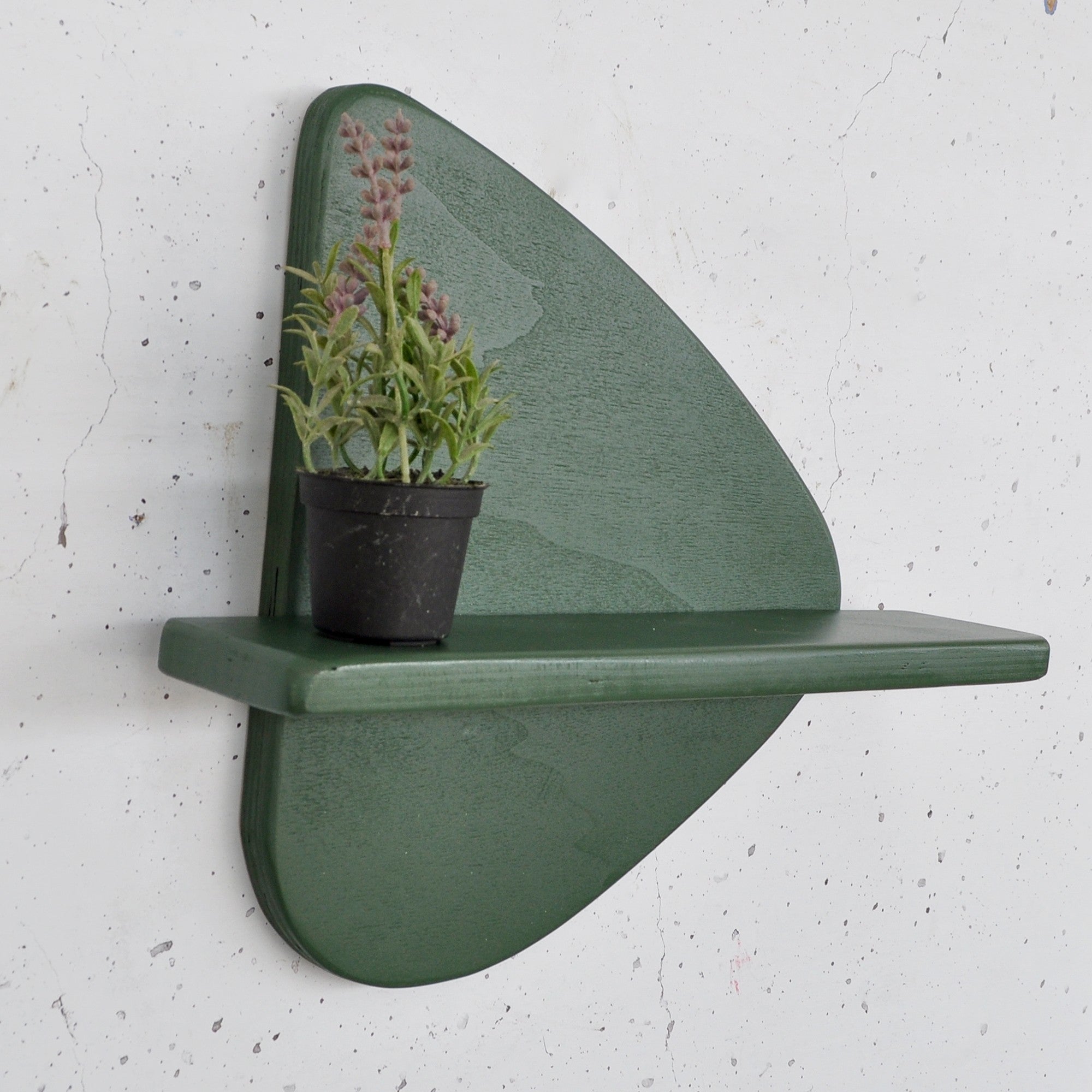 Prateleira de parede de madeira decorativa-Meh227-Verde escuro