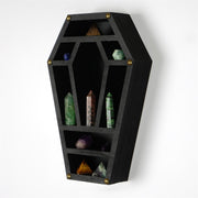 Prateleira de parede de madeira decorativa-CRY038-Preto