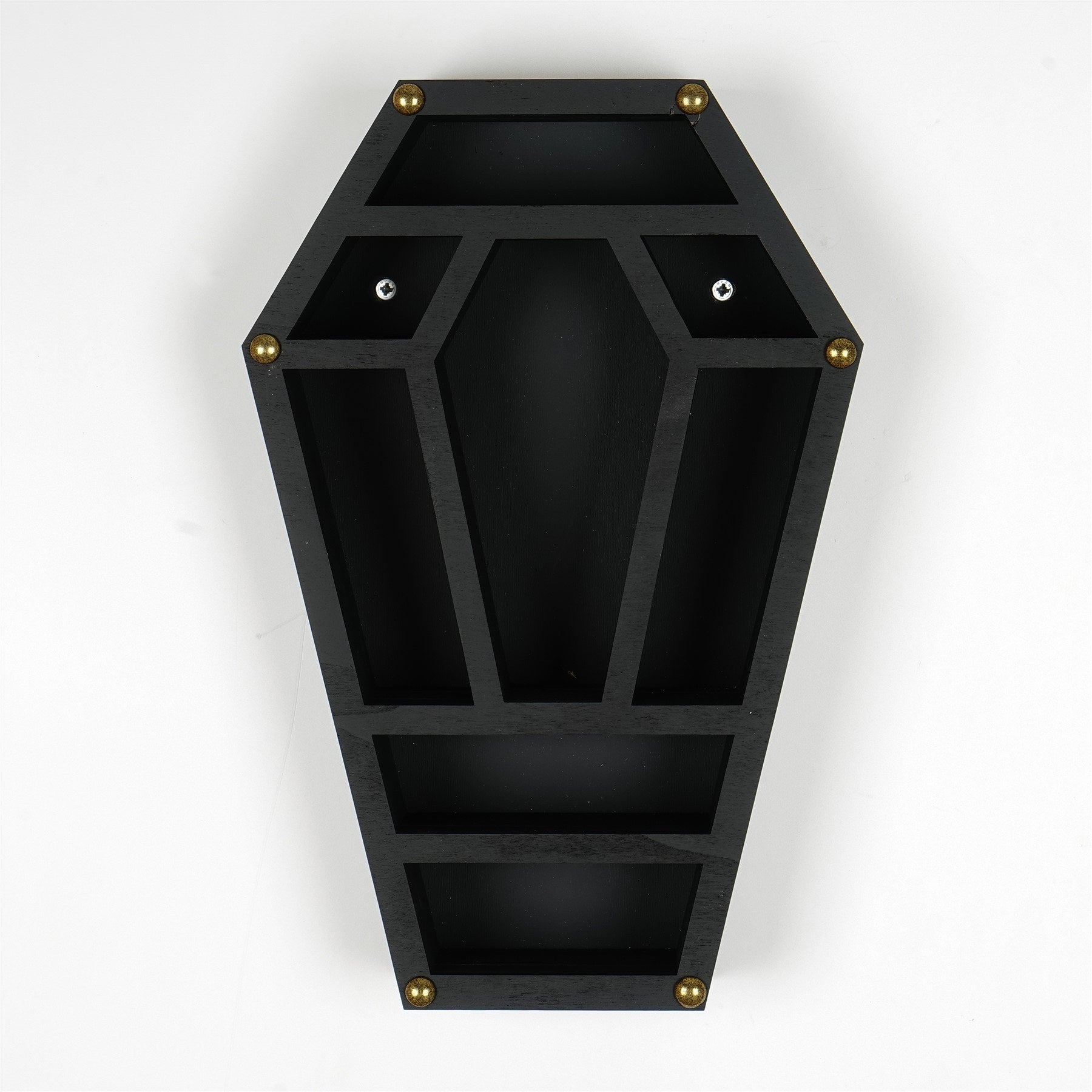 Prateleira de parede de madeira decorativa-CRY038-Preto