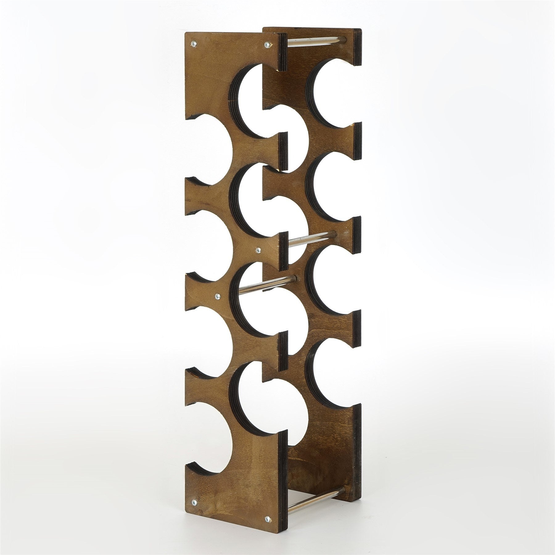 Garrafeira decorativa de madeira – 14 cm x 60 cm x 15 cm – Nogueira – Contraplacado