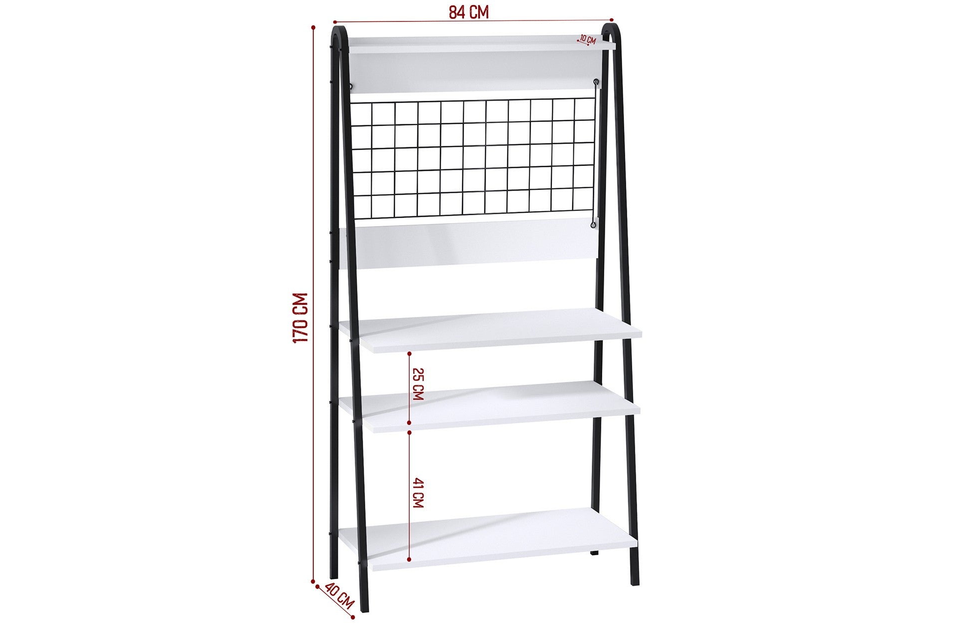 Armário de Bar de Café – 84 cm x 170 cm x 40 cm – Preto e Branco – Painel de partículas revestido de melamina