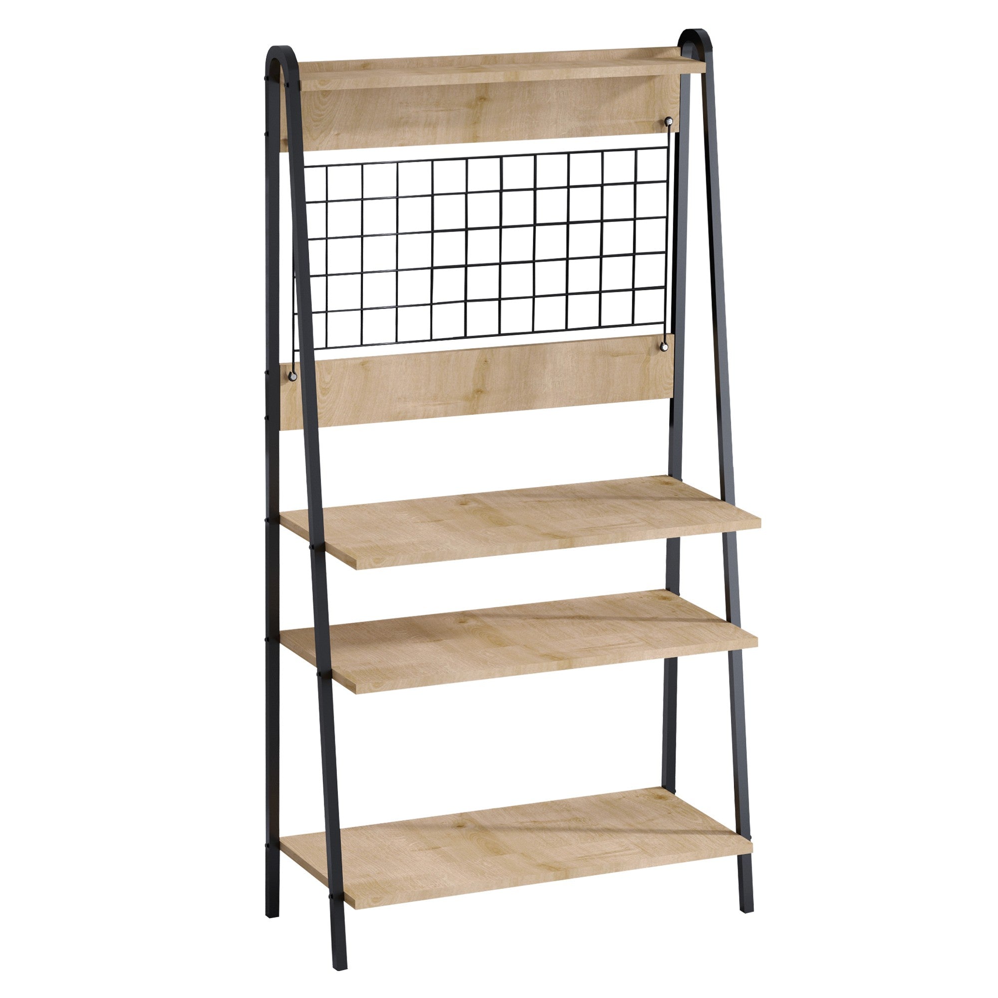 Armário de bar de café – 84 cm x 170 cm x 40 cm – Carvalho Safira e Preto – MDF