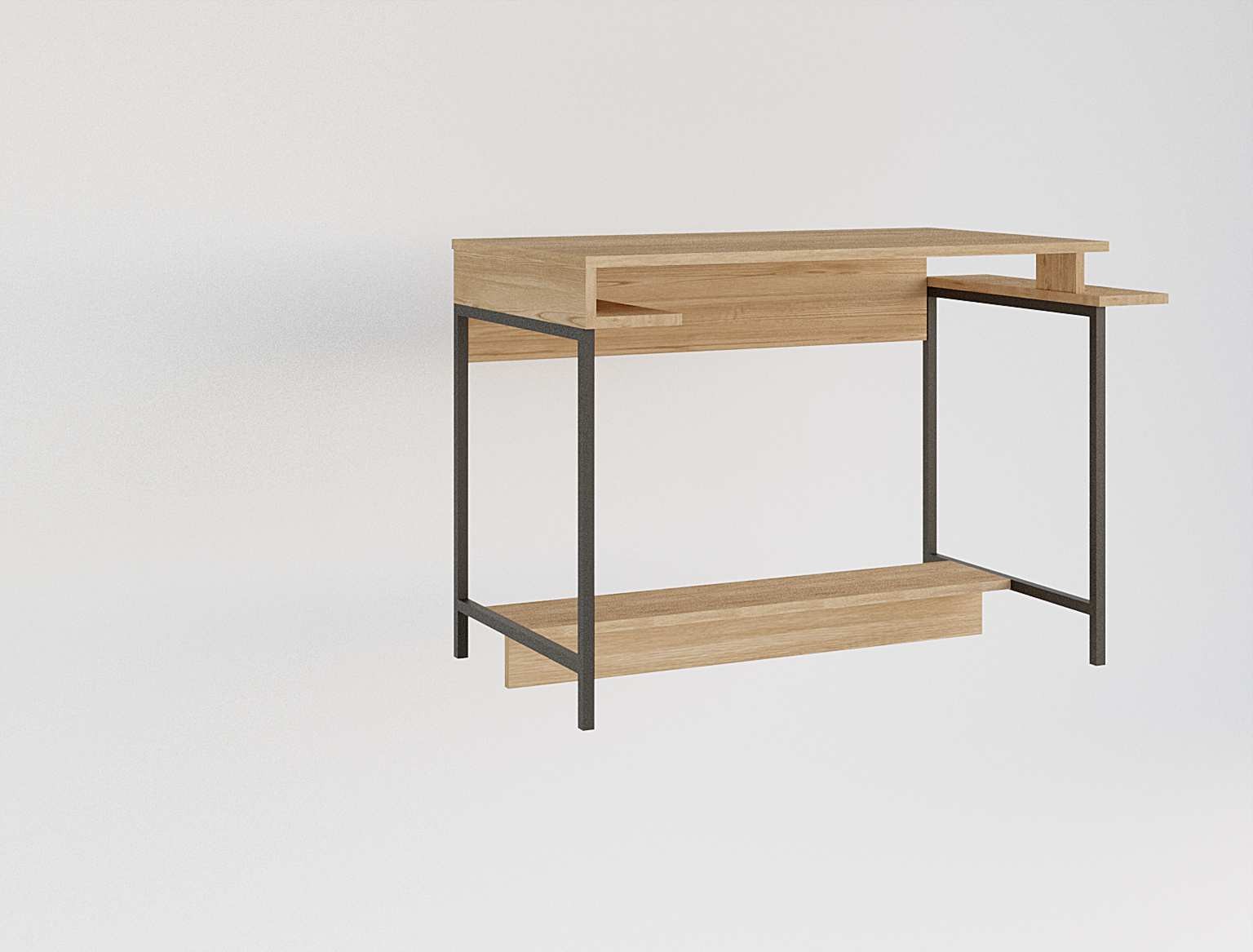 Secretária de Estudo – 113 cm x 74 cm x 57 cm – Carvalho Safira e Preto – MDF