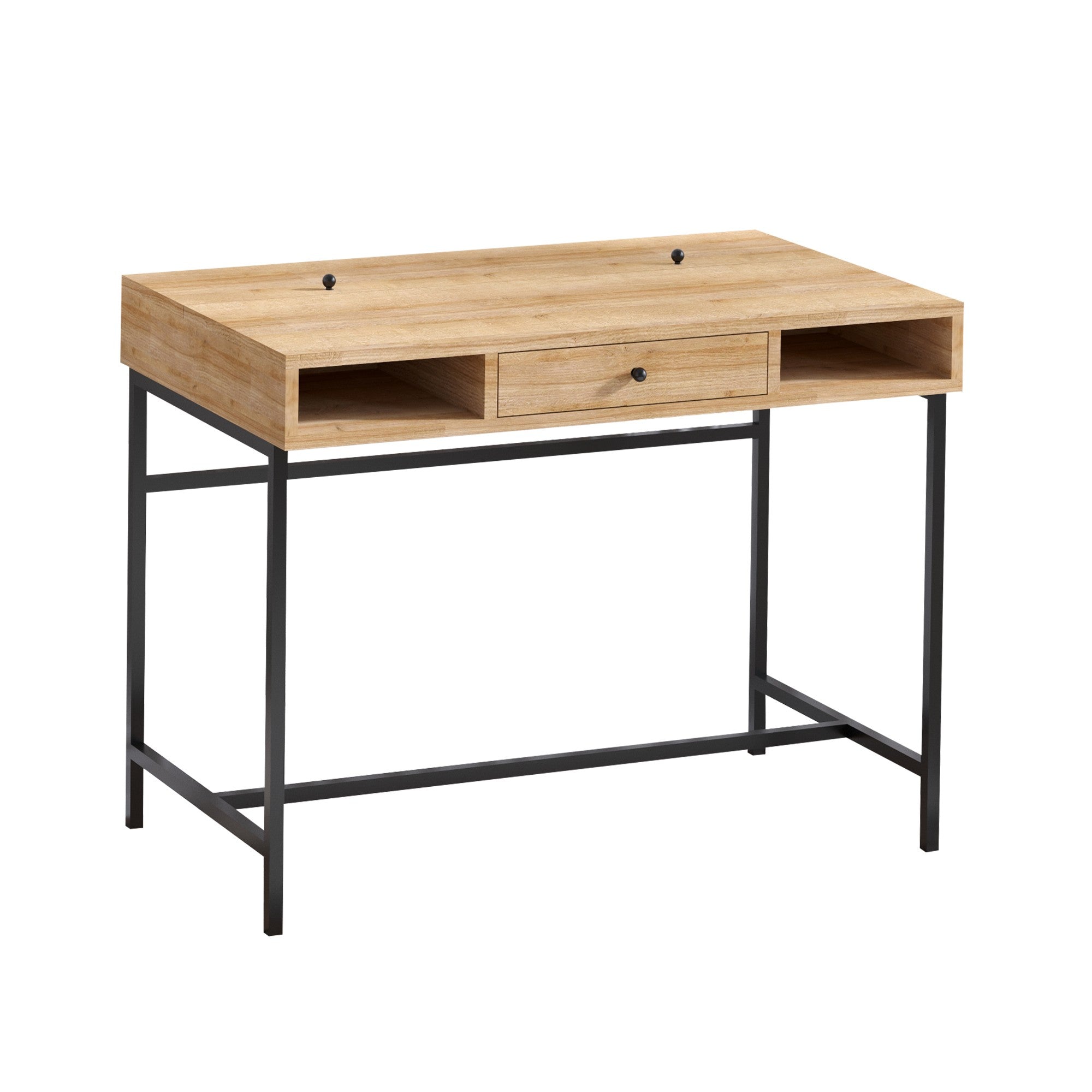 Secretária de Estudo – 100 cm x 75 cm x 60 cm – Carvalho Safira e Preto – MDF
