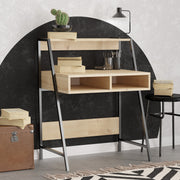 Secretária de Estudo – 79 cm x 100 cm x 50 cm – Carvalho Safira e Preto – MDF
