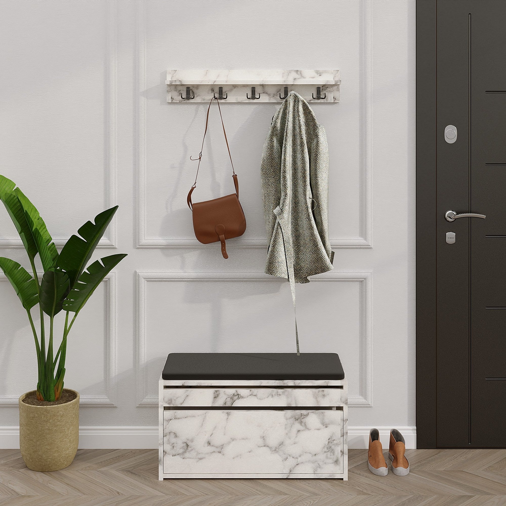 Conjunto para hall de entrada – 80cm x 42cm x 35cm – Mármore de Carrara