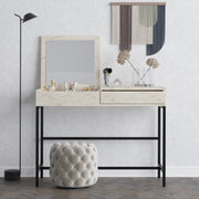 Toucador – 100 cm x 45 cm x 75 cm – Travertino – Painel de Partículas Revestido a Melamina