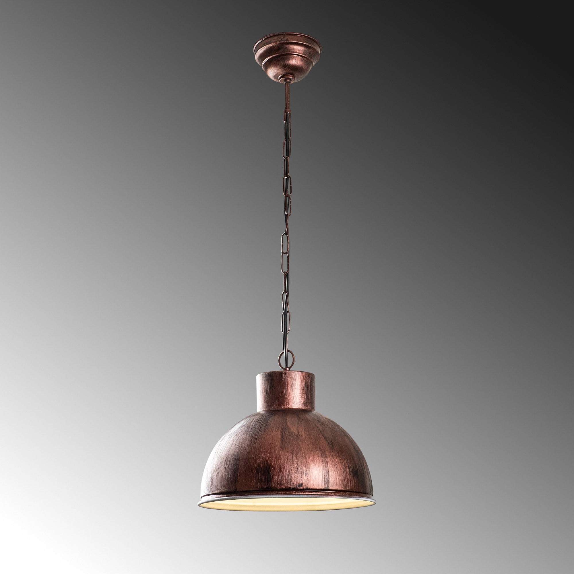 Candeeiro de Teto Elegante de Cobre, Altura Ajustável 128 cm, Diâmetro 32 cm | Corpo de Ferro, Soquete E27, Potência Máxima 40 W | Iluminação Elegante para Espaços Modernos, Classificação IP20