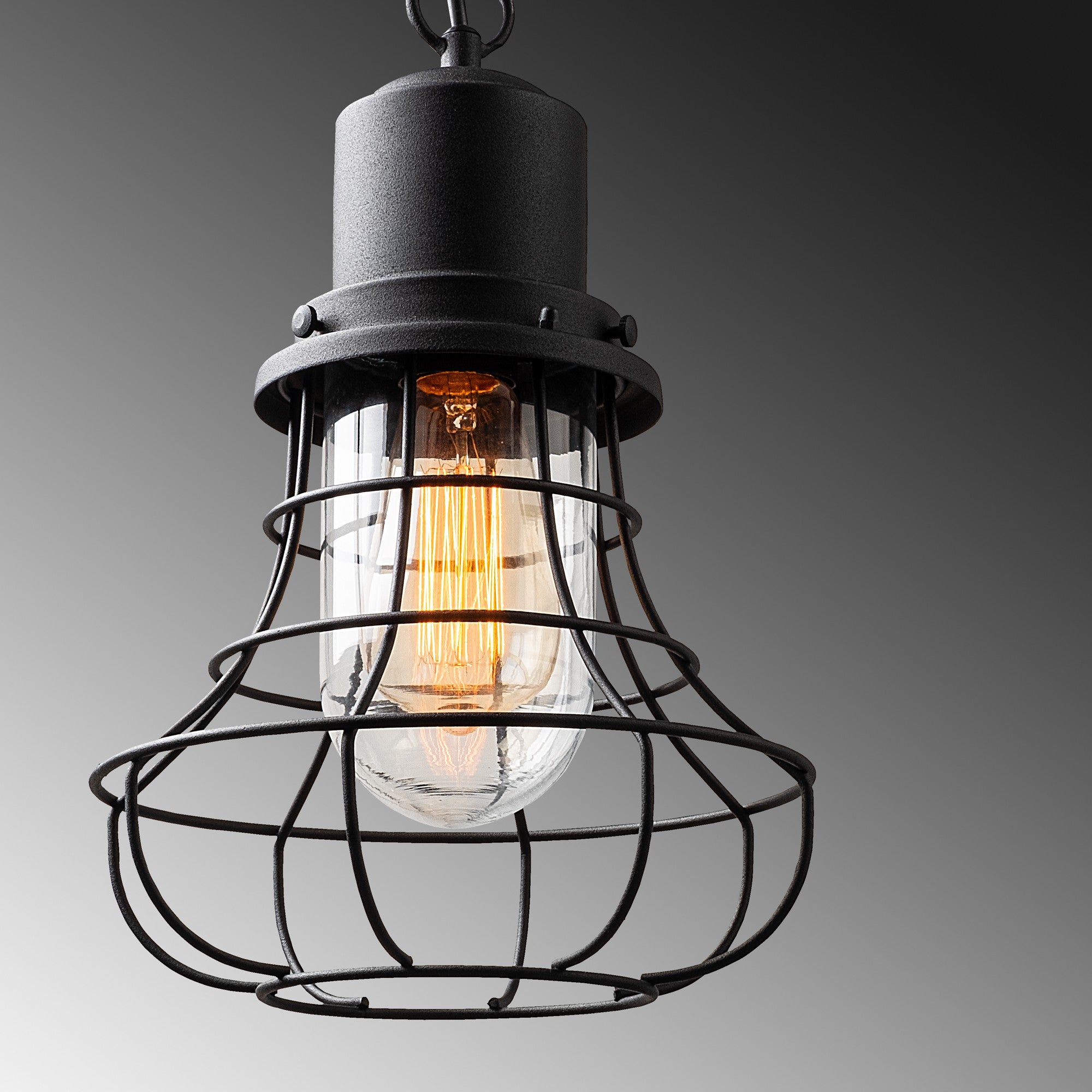 Candeeiro de Teto elegante de metal preto, 22 cm de largura x 110 cm de altura | Soquete E27, máx. 40 W, classificação IP44 | Perfeito para decoração e iluminação de casa moderna