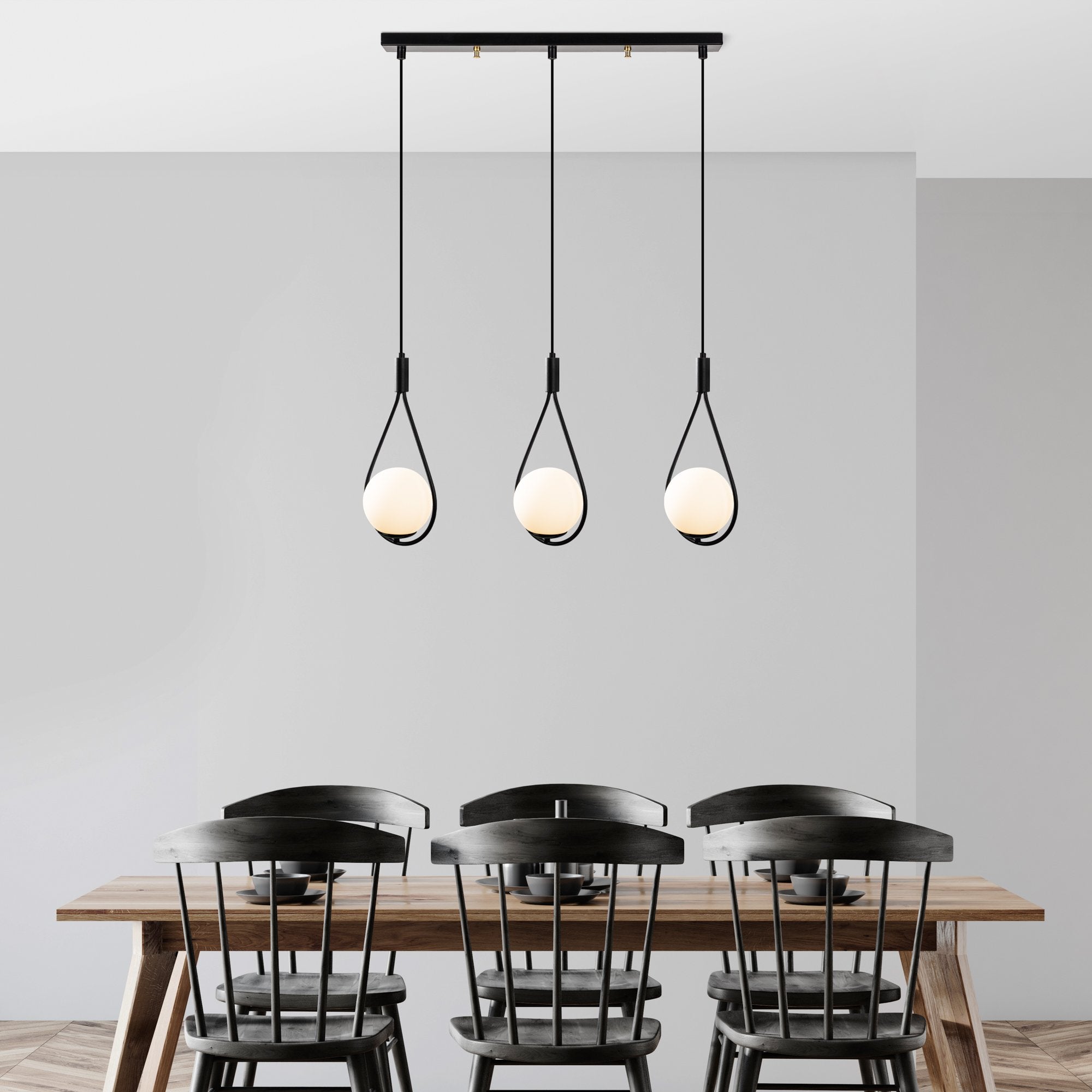 Candeeiro de Teto – 70 x 15 cm – Preto – Ferro