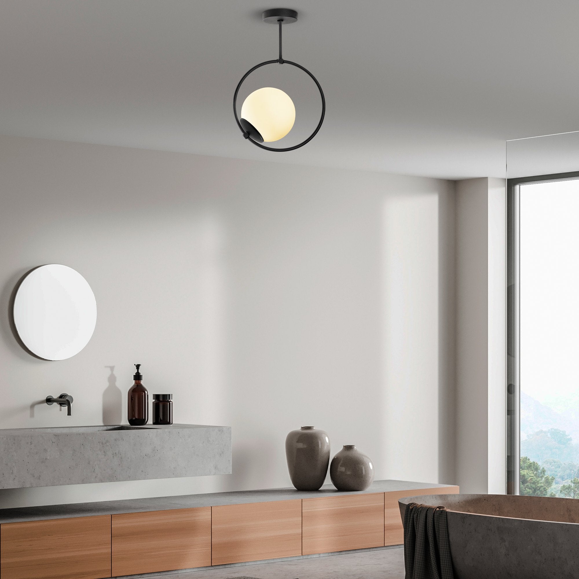 Candeeiro de Teto – 26 x 15 cm – Preto – Metal