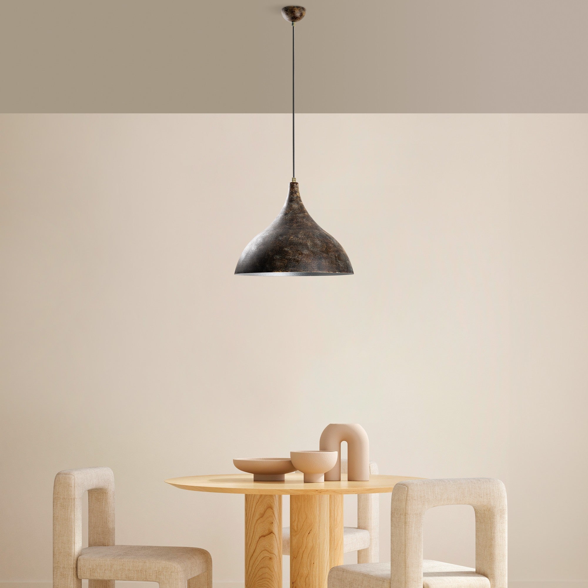 Candeeiro de Teto ajustável – Ø41 cm – acabamento antigo – metal