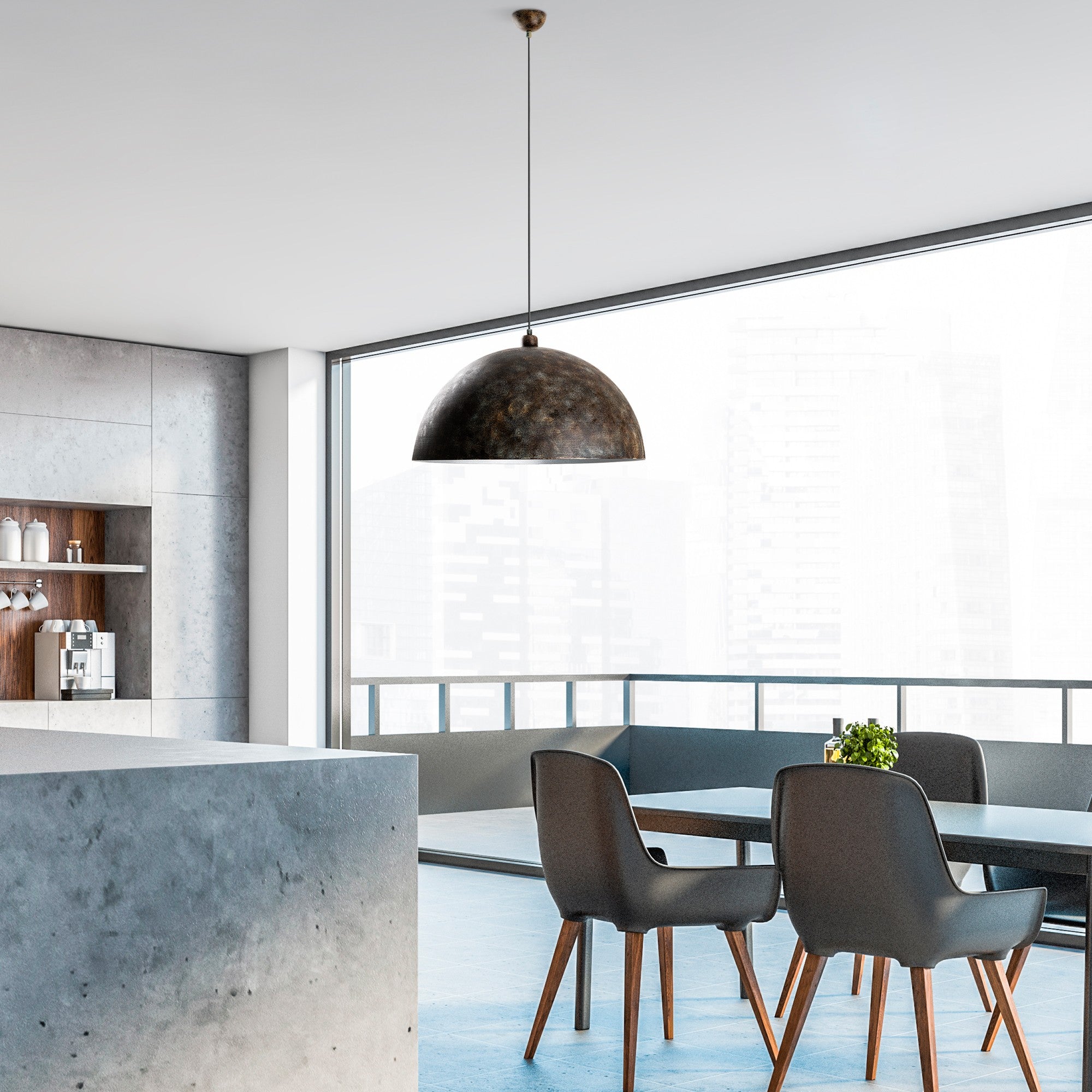 Candeeiro de Teto elegante ajustável – Ø60 cm – Cor antiquada – Corpo de metal