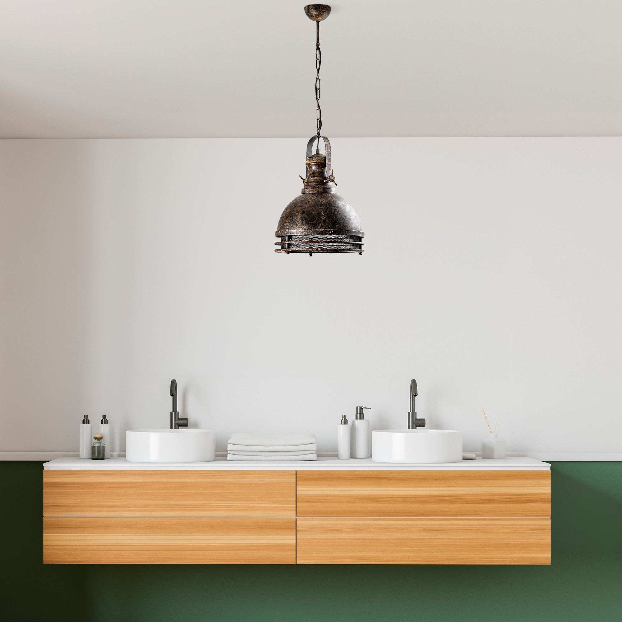 Candeeiro de Teto – Ø30 cm – Cor Antiquada – Metal